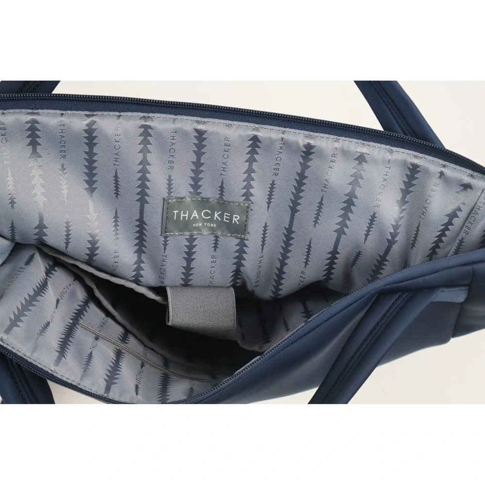 THACKER New York Neoprene Tote Bag Navy Blue Solid Large NWT